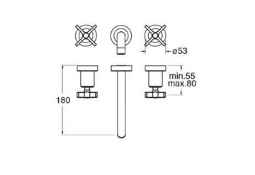 CROSS ROAD CRICR942 - Wall-mounted washbasin mixer with individual rosettes by CRISTINA Rubinetterie - view 3